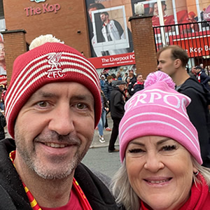 Stuart and Kelli at Anfield