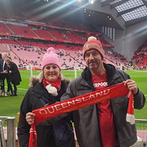 Stuart and Kelli at Anfield